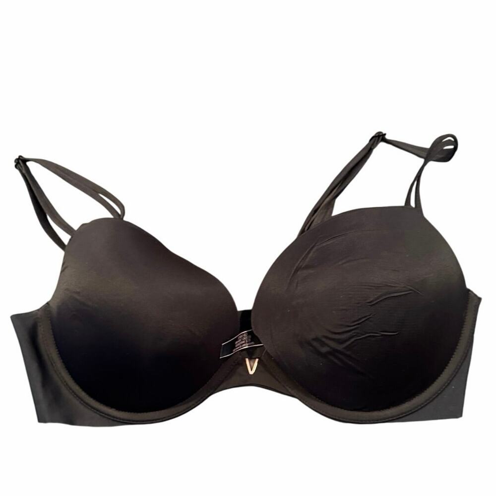 Victoria’s Secret Love Cloud Smooth Pushup Bra 34D Black Gold Hardware